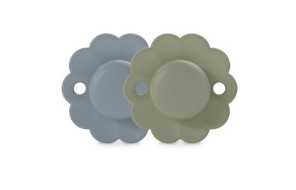 Suavinex Wonder Baby Pacifier, SX Pro Silicone Nipple, Reversible, Non Irritating Shield Design, 2 Pk Pacifiers 0-6 Months, Made in Europe, Mauve/Chalk
