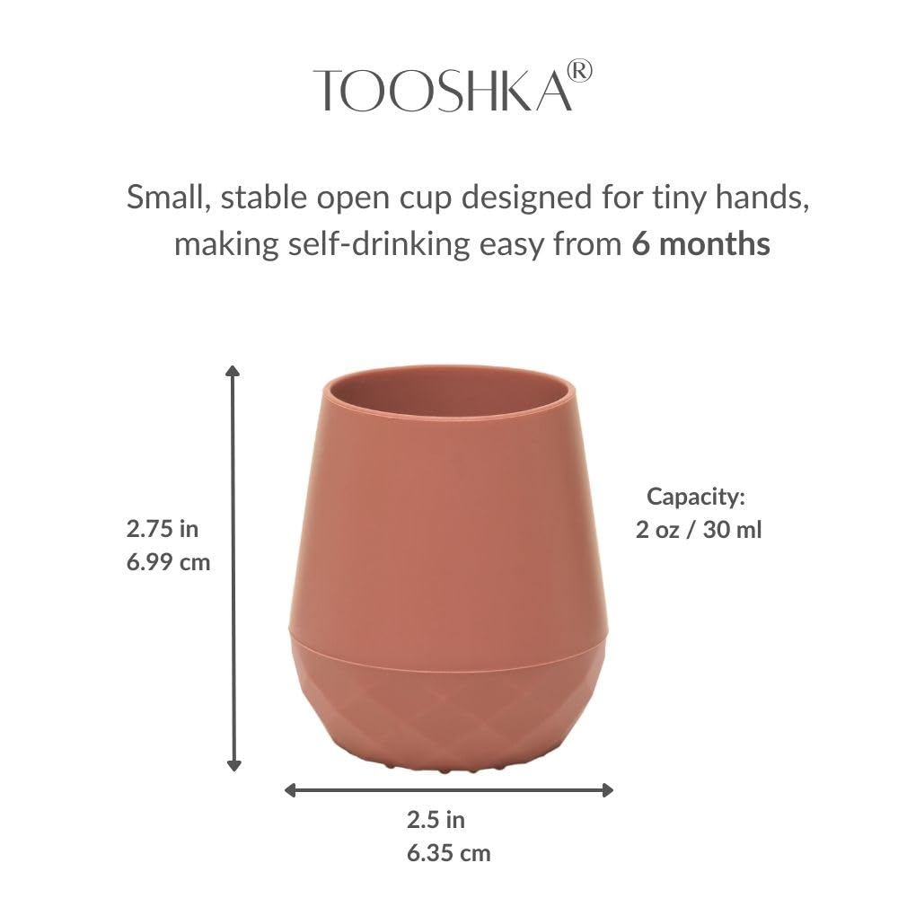 Tooshka® | Set of Four Tiny Cups | Baby-Led Weaning Essentials for Toddlers 6+ Months of Age | BPA, Lead, & Phthalate Free
