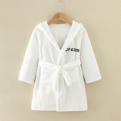 YOLIA Boys Girls Robes Kids Hooded Sleepwear Soft Fleece Bathrobes Cute Housecoat Gowns