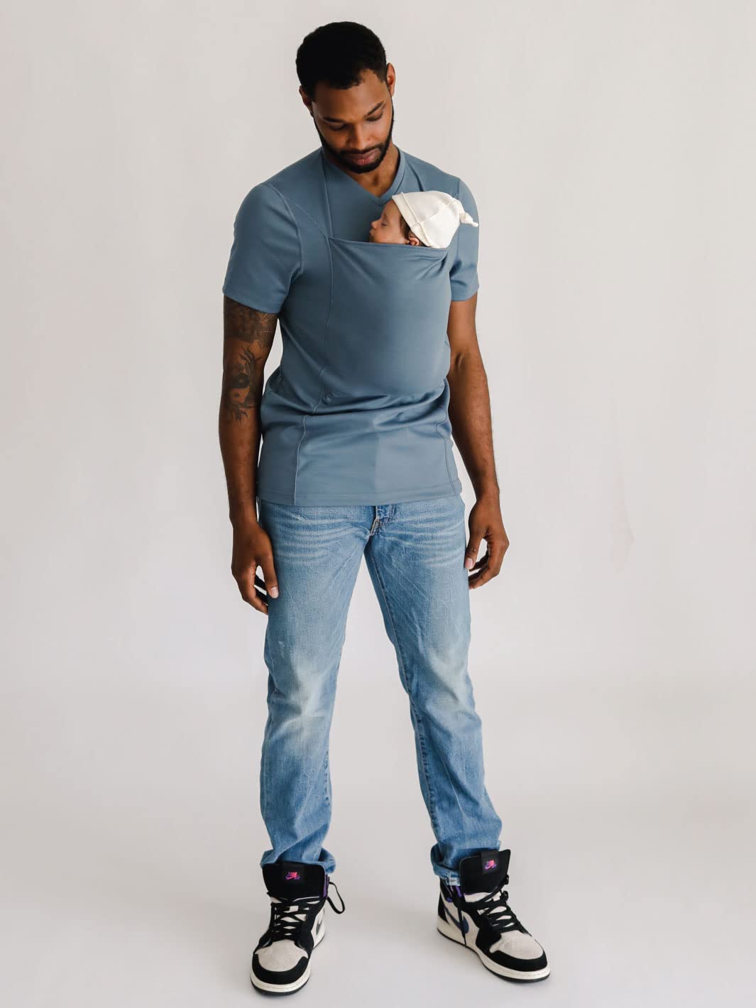 Lalabu The Dad Shirt | Hands-Free Baby Carrier for Dad with Kangaroo Pouch | Engineered for Bonding, Safety, & Comfort for Newborns Up to 15 Lbs. | CPSC Approved