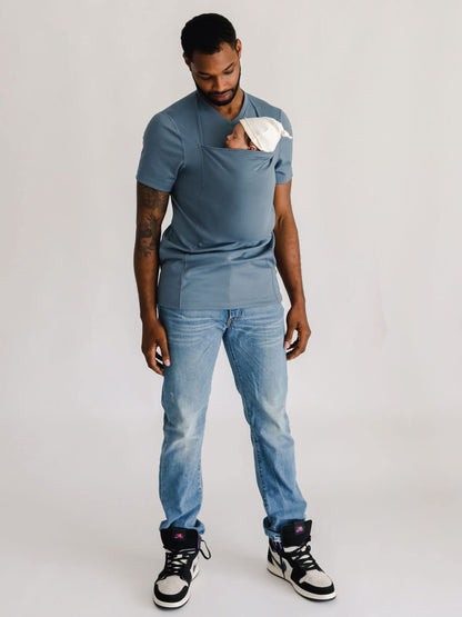 Lalabu The Dad Shirt | Hands-Free Baby Carrier for Dad with Kangaroo Pouch | Engineered for Bonding, Safety, & Comfort for Newborns Up to 15 Lbs. | CPSC Approved