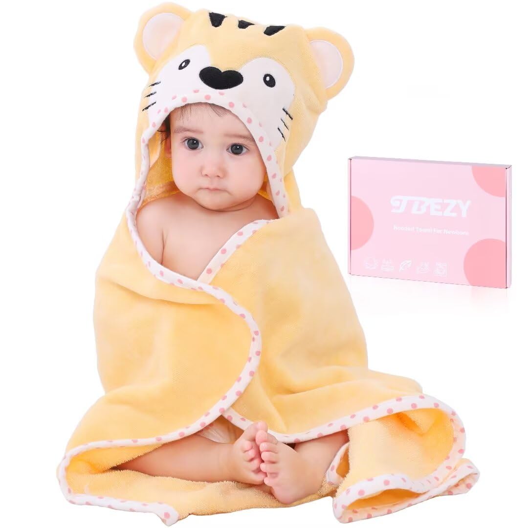 Baby Hooded Towel with Unique Animal Design Ultra Soft Thick Cotton Bath Towel for Newborn (Bunny)