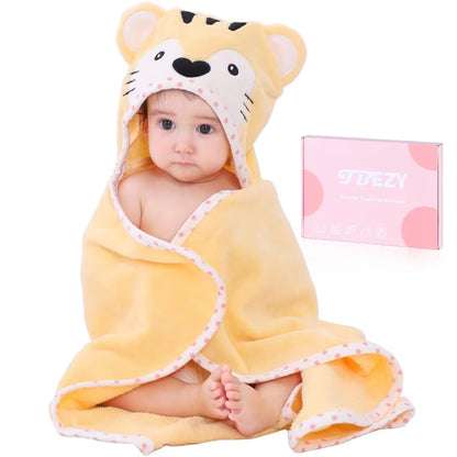 Baby Hooded Towel with Unique Animal Design Ultra Soft Thick Cotton Bath Towel for Newborn (Bunny)