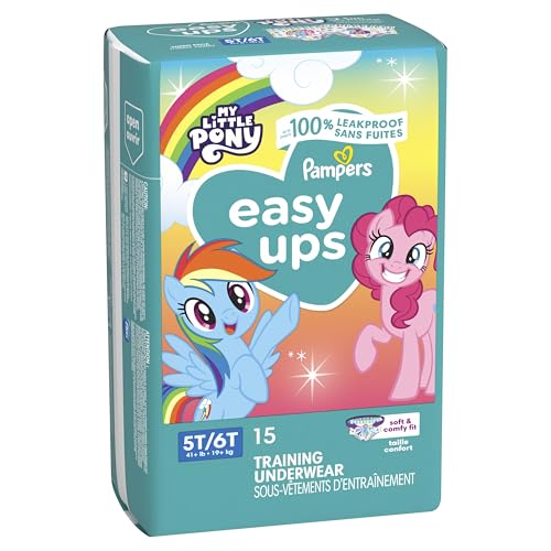 Pampers Training Pants - Easy Ups Girls & Boys - Size 5T-6T, 84 Count, Easy Pull Up & Down Design, My Little Pony Potty Underwear (Packaging May Vary)
