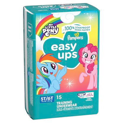 Pampers Training Pants - Easy Ups Girls & Boys - Size 5T-6T, 84 Count, Easy Pull Up & Down Design, My Little Pony Potty Underwear (Packaging May Vary)