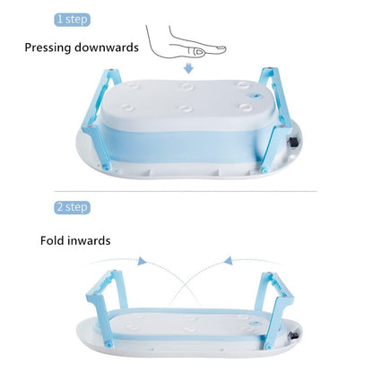 Foldable Baby Bath Tub,Newborn Baby Tub with Soft Bath Mat and Real Time Water Temperature Display(Pink Bath Tub + Bath Mat)