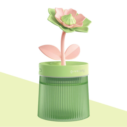 Shun Cheng Fa Landscape Night Light Humidifier with 2 Mist Modes, 320mL Large Tank Whisper-Quiet for Baby/Nursery/Office, Portable Mini Air Moisturizer (Gardenia Green)