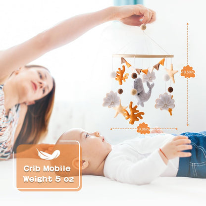 EERKEOD Baby Crib Mobile Bear Nursery Mobile for Boys Girls Teddy Velvet Mobile Nursery Decor for Infant Bedroom Hanging Baby Mobile for Bassinet Newborn Baby Gift（Brown Bear）