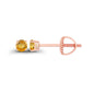14K Gold Plated 925 Sterling Silver Hypoallergenic 3mm Round Genuine Birthstone Solitaire Screwback Stud Earrings