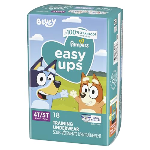 Pampers Training Pants - Easy Ups Boys & Girls Bluey - Size 4T-5T, 104 Count, Children's Potty Underwear (Packaging May Vary)