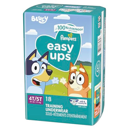 Pampers Training Pants - Easy Ups Boys & Girls Bluey - Size 4T-5T, 104 Count, Children's Potty Underwear (Packaging May Vary)