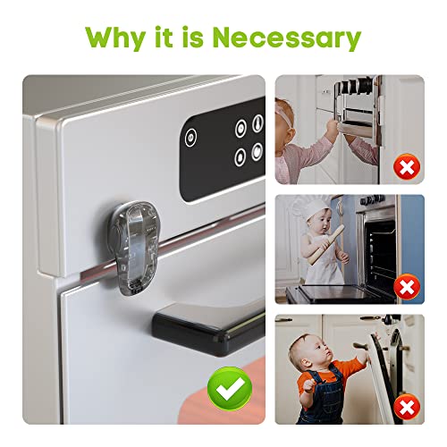 SAFELON 1 Pcs Baby Safety Oven Door Lock, Double Button Oven Lock for Kitchen Safety (Black)