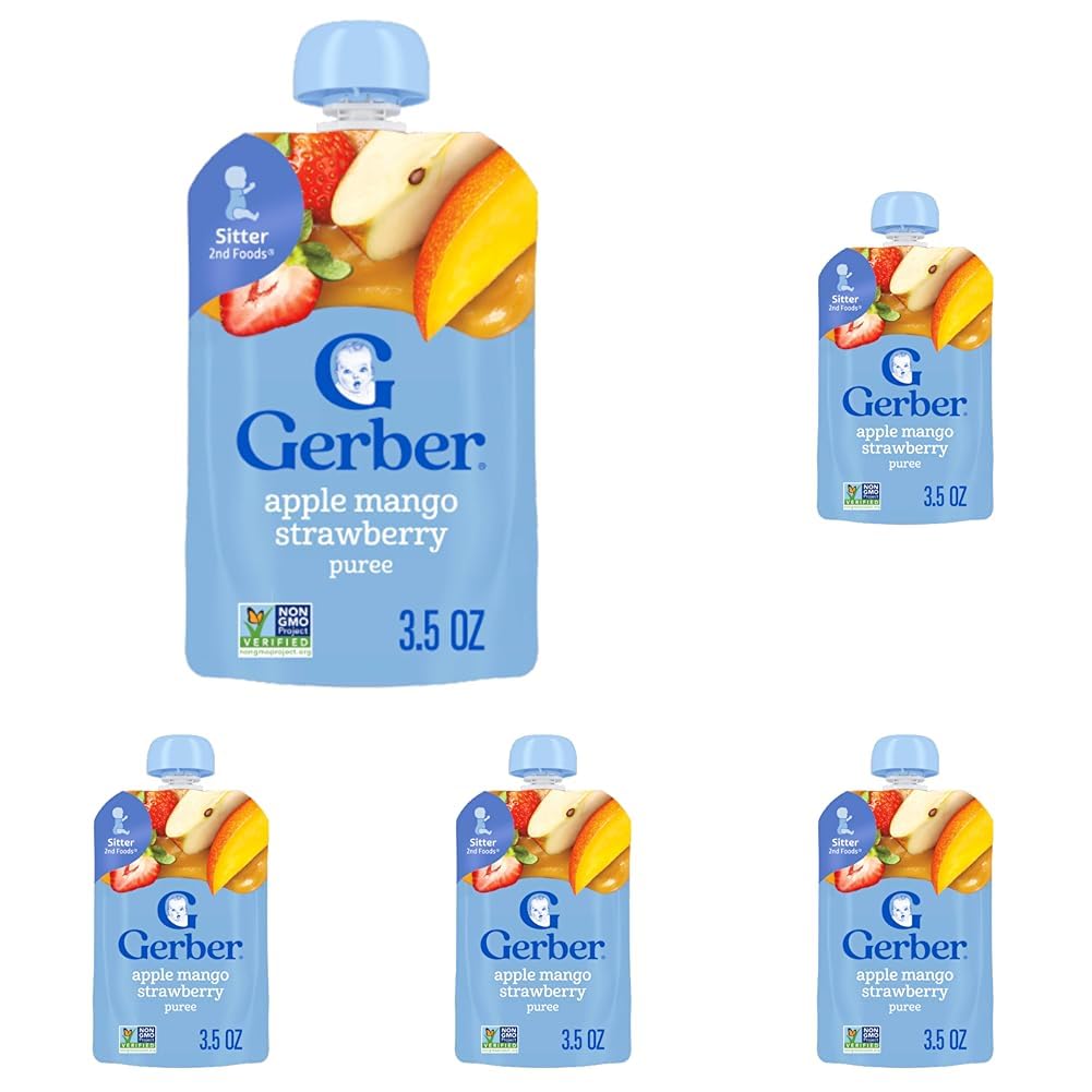 Gerber Baby Food Toddler Apple Pear Peach, 3.5 Oz Pouch