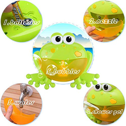 Bear Bubble Maker for Bath, Foam Blower Bubbling Making Machine, Nursery Rhyme Musical Bathtub Toy for Baby Kids Happy Bath