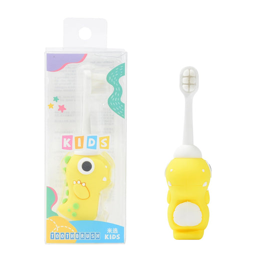 Neverfade Dinosaur Kids Toothbrush - Extra Soft Wide Head Toothbrush Tor Baby, 0.08mm Soft Filament Toddler Toothbrush for Kids 2-4,Make Brushing Fun and Protect Kids Delicate(Green)