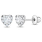925 Sterling Silver 5mm Multi Cubic Zirconia Diva Heart-Shaped Earrings for Toddlers, Young Girls, and Teens - Brilliant CZ Earrings for Heart-Loving Girls - Adorable and Eye-Catching Jewelry
