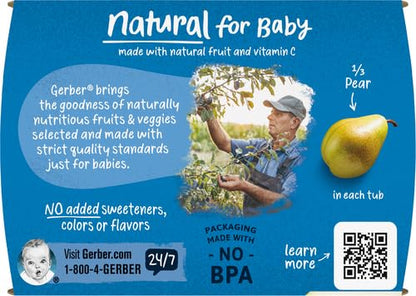 Gerber 1st Foods Baby Food Banana Puree, Natural & Non-GMO, 2 Ounce Tubs, 2-Pack (Pack of 8)
