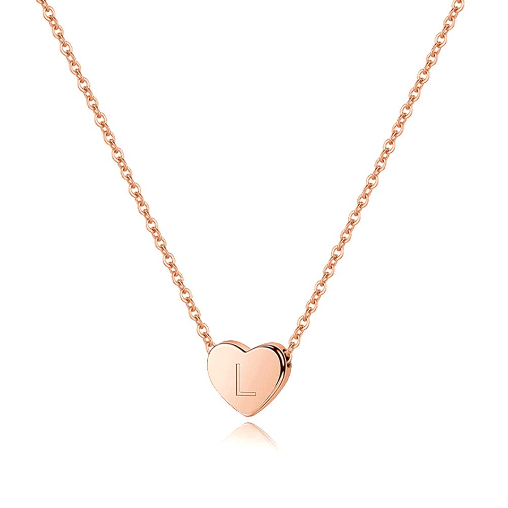 M MOOHAM Heart Initial Necklace Gifts for Girls Women, S925 Sterling Silver Tiny Letter Necklace Birthday Gift for Kids Teen Girl Jewelry