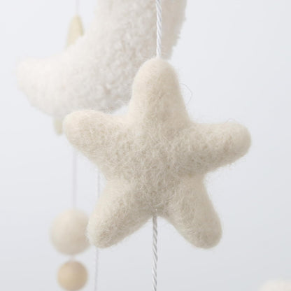 Rainbow Mobile for Crib - A Gender Neutral Boho Mobile for Crib with Gold Stars and Clouds