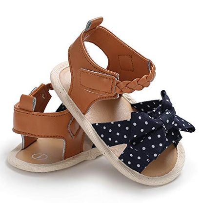 Baby Girl Sandals Summer Crib Shoes Bowknot Soft Sole Infant Girls Princess Dress Flats First Walker Shoes