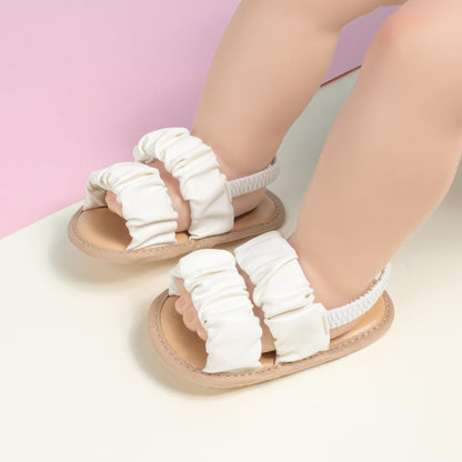 Meckior Infant Baby Girls Boys Summer Sandals Open Toe Lace Princess Dress Wedding Flats Shoes Newborn Toddler Soft Non-slip Sole First Walker Crib Shoes