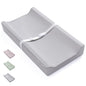 Blissful Diary Vegan Leather Baby Changing Pad with Waterproof & Wipe-Clean PU Cover, Standard Size Cozy Diaper Changing Pad for Dresser and Table, Taupe
