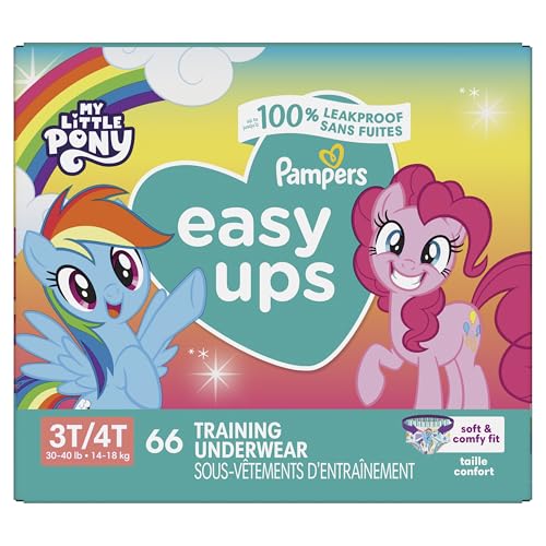 Pampers Training Pants - Easy Ups Girls & Boys - Size 5T-6T, 84 Count, Easy Pull Up & Down Design, My Little Pony Potty Underwear (Packaging May Vary)