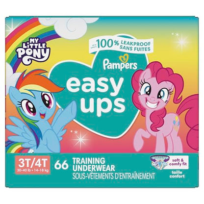 Pampers Training Pants - Easy Ups Girls & Boys - Size 5T-6T, 84 Count, Easy Pull Up & Down Design, My Little Pony Potty Underwear (Packaging May Vary)