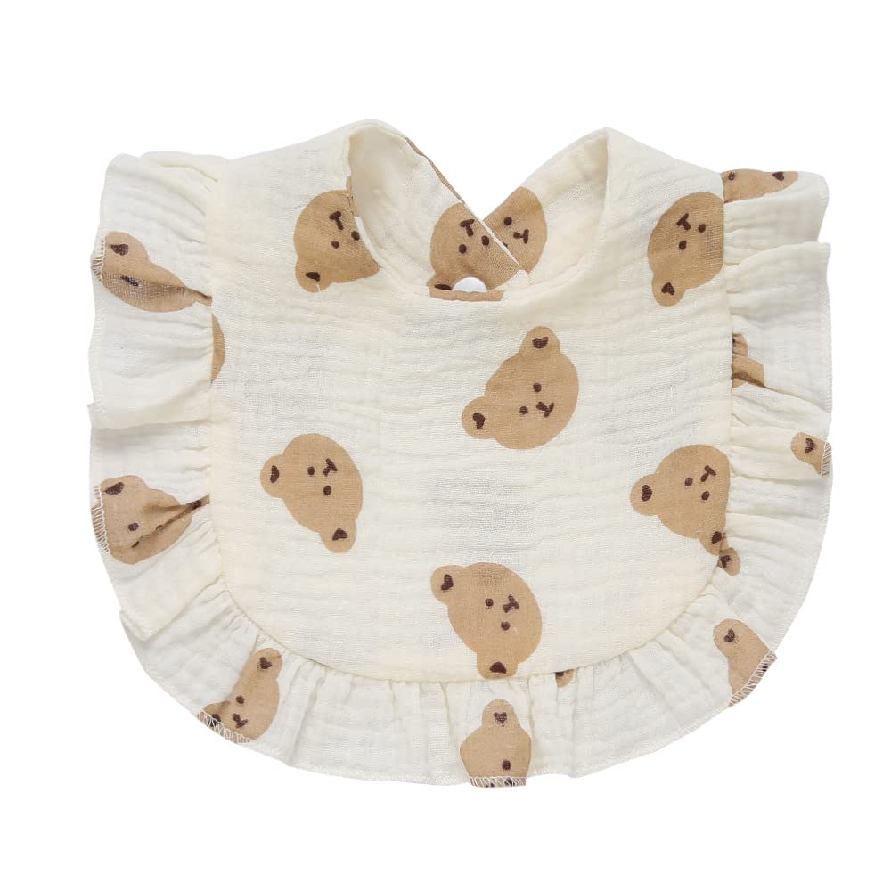 4 PACK Solid Muslin Baby Drool Bibs Set for Unisex Boys Girls Cotton Adjustable Teething Feeding Drooling Bibs
