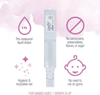 Boiron Camilia Teething Drops for Daytime and Nighttime Relief of Painful or Swollen Gums and Irritability in Babies - 40 Liquid Droppers Bundled in 8 separate packs of 5
