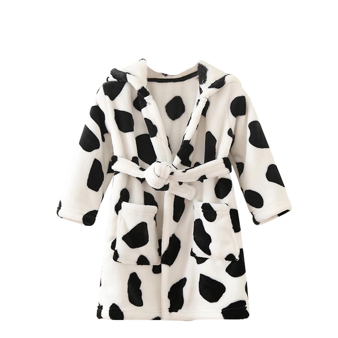 Toddlers Kids Hooded Robe Boys Girls Soft Flannel Bathrobes Pajamas Plush Robe