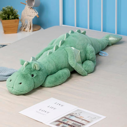 43.3Inches 7Lbs Blue Weighted Dragon Stuffed Animal, Large Blue Weighted Dragon Plush Toy for Kids and Adults(2025 Update Version)