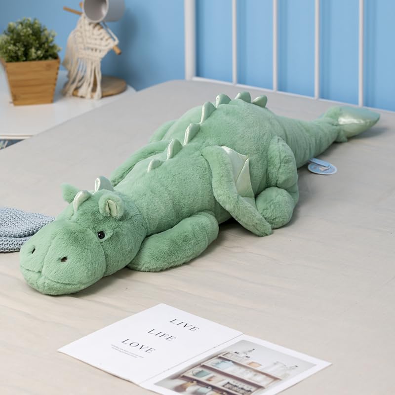 43.3Inches 7Lbs Blue Weighted Dragon Stuffed Animal, Large Blue Weighted Dragon Plush Toy for Kids and Adults(2025 Update Version)