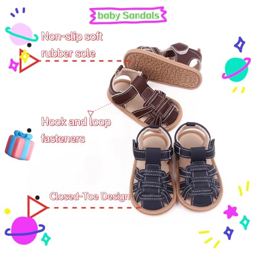 Infant Boys Girls Sandals, Summer Baby Rubber Soles Non-Slip PU Leather Sandals, Newborn Toddler Prewalker First Walking Beach Outdoor Shoes,Infant Toddler Unisex Summer Shoes for babies