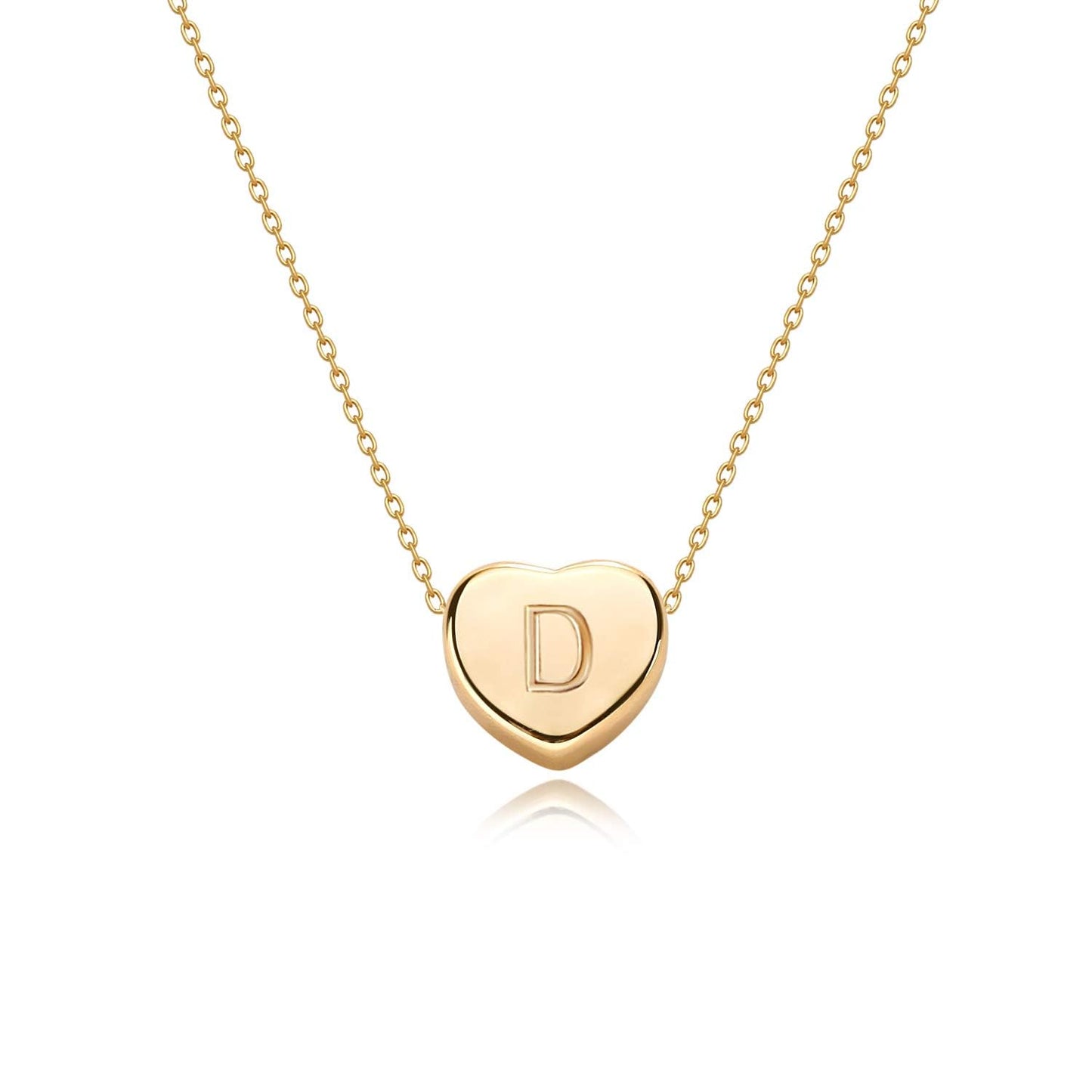 Tiny Gold Initial Heart Necklace-14K Gold Plated Handmade Dainty Letter Heart Necklace for Women Necklace Jewelry
