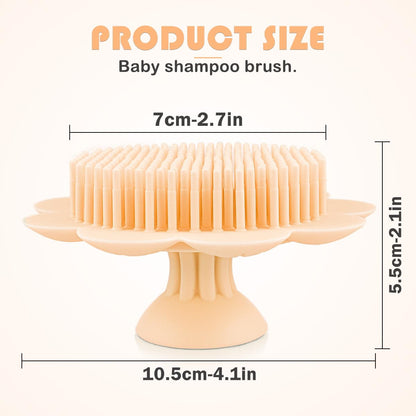 Baby Hair Scalp Massage Shampoo Brush with Soft Baby Bath Brush Silicone Massage Brush for All Hair Kid Newborn Toddler（）