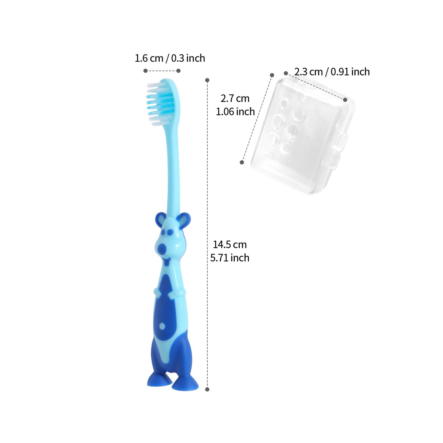 Kids toothbrushes 6 Pack Set Soft Bristles with Suction Cup, Includes Travel Covers, Bear Panda toothbrushes for Kids Boys & Girls, Toddlers &Children Teeth Age 3+
