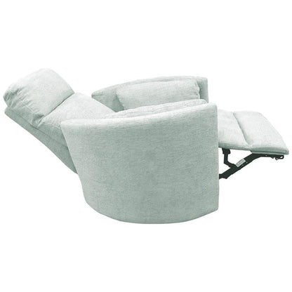 Pemberly Row Contemporary Fabric Swivel Glider Recliner in Ivory