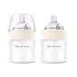 Yooforea Silicone Coated Glass Baby Bottle, 0M+ Slow Flow Nipple I Anti-Colic, Wide Neck, Stable Base I Medical-Grade Silicone Coating for Shatter Protection, BPA BPS PVC Free (3 Ounce-Honey)