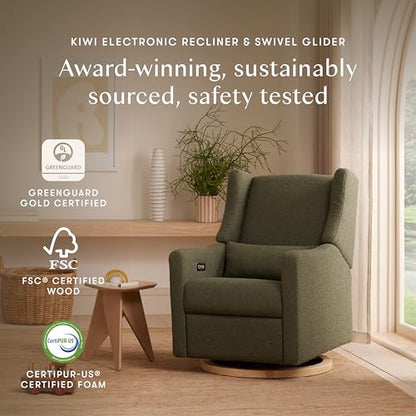 Babyletto Kiwi Electric Power Glider Recliner Nursery Chair w/ USB Ports - Water & Stain Resistant Glider Rocking Chair for Nursery - GREENGUARD Gold Certified Swivel Rocker Recliner Chair - Cream