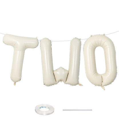 40 Inch Beige OH BABY Balloon for Baby Shower, Large Cream White Oh Baby Balloons Letters with Ribbon, Neutral Ivory Alphabet Oh Baby Balloon Banner Sign for Gender Reveal Backdrop Party Decorations