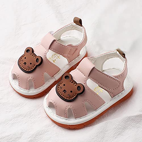 Childrens Bear Leather Foam Sandals Baby Boys Girls Hook Loop Flat Wide Barefoot Shoes Summer Outdoor Casual Water Shoes