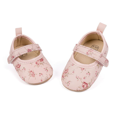 Meckior Infant Baby Girls Boys Handmade Princess Flats Toddler First Walkers Soft PU Leather Non-Slip Crib Wedding Dress Shoes