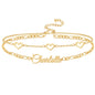 Custom Bracelet with Name 18K Gold Plated Personalized Name Ankle Bracelet Adjustable, Customized Beach Jewelry Gifts for Women Girlfriend