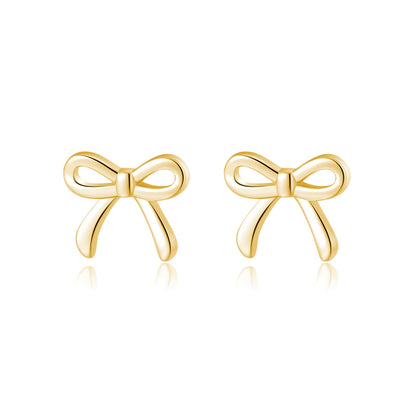 SLUYNZ Solid 925 Sterling Silver Tiny Bow Earrings Stud for Women Teens Small Bowknot post Stud Earrings
