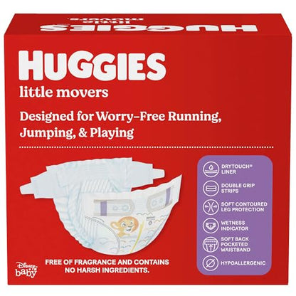 Huggies Size 6 Diapers, Little Movers Baby Diapers, Size 6 (35+ lbs), 108 Count, Packaging May Vary
