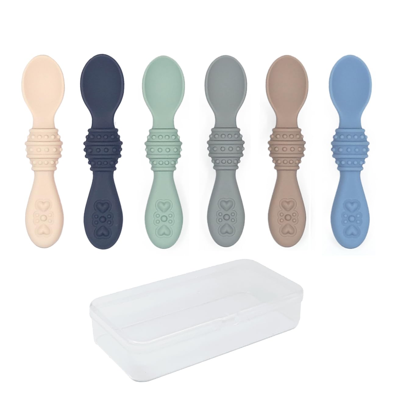 Elk and Friends Silicone Baby Spoons | First Stage Infant Toddler Spoon | Baby Led Weaning Stage | Dishwasher Safe