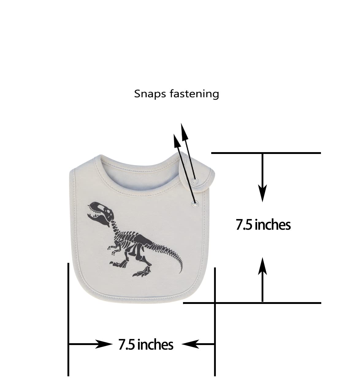 Maiwa 6 Pack Waterproof Cotton Baby Bibs for Girls Boys for Drooling Eating with Snaps