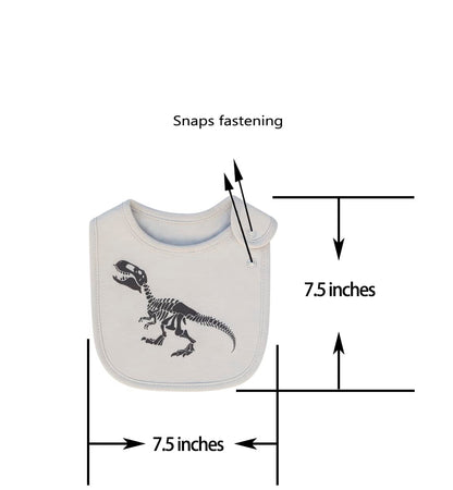 Maiwa 6 Pack Waterproof Cotton Baby Bibs for Girls Boys for Drooling Eating with Snaps