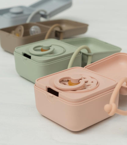 BIBS Pacifier Box with Loop for Storing & Carrying Soothers | 100% BPA Free Material | Designed & Made in Denmark | Vanilla